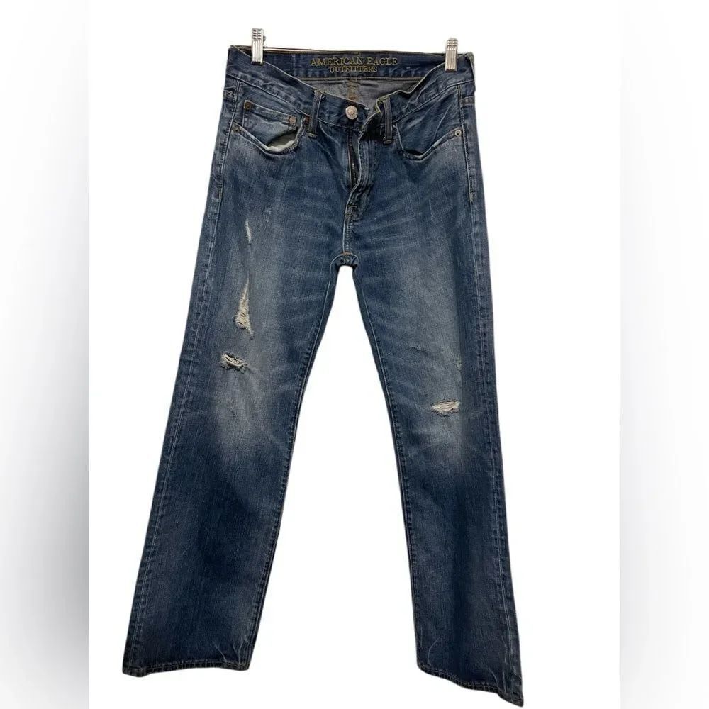 American Eagle Outfitters × Distressed Denim Original Boots 28x30 Blue